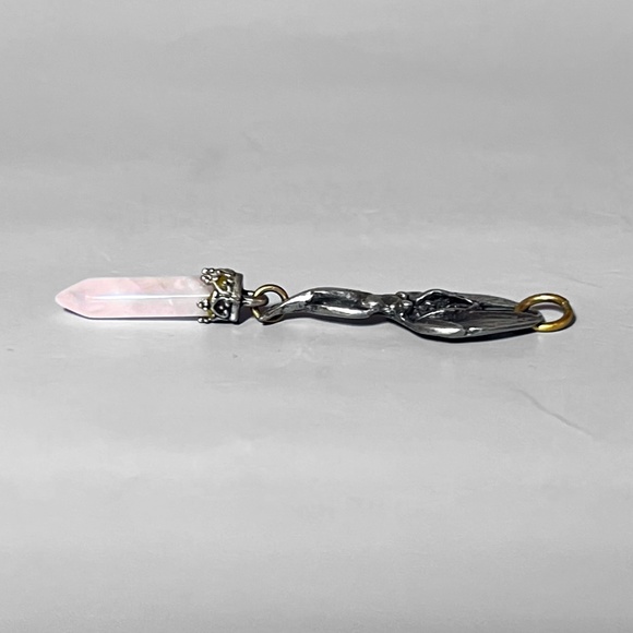 Angel with Rose Quartz Point Pendant - Picture 2 of 4